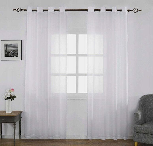Atmosphera Perdea cu Capse Louis Albă 140x240 cm
