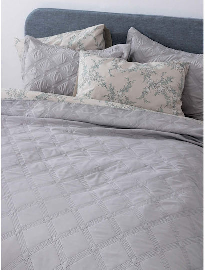 Palamaiki Ifigeneia Set Coverlet Single Microfiber Silver 160x240cm