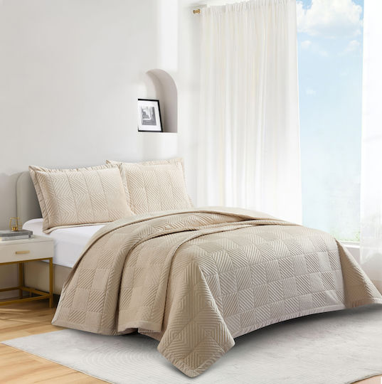 Liolios Home Palmira Set Coverlet King Size Cream 260x240cm 3pcs