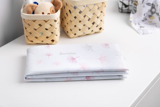 Sensillo Tragbare Wickelauflage aus Stoff Botanic Rosa 58x40cm