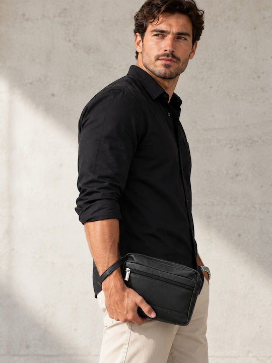 Kouros Leder Handtasche Herren 124 Schwarz