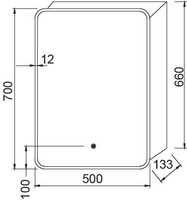 Baklatsidis Rectangular Bathroom Mirror Led Metal with Cabinet 50x70cm