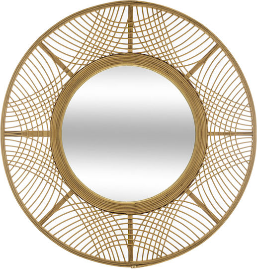 169342 Καθρέπτης Καφέ Διαμέτρου 70cm