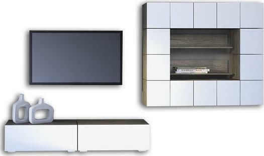 Wohnzimmer TV-Einheit Smart No 7D Weiß L377xB45xH180cm