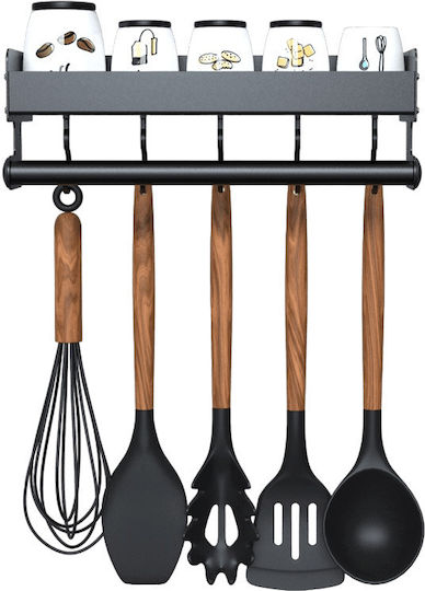 Wandmontage Metallisches Regal 30x12,5cm Schwarz Wandmontage Metallisches Regal 30x12,5cm Schwarz