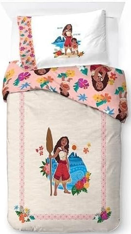 Disney Disney Set Cearceaf de Pilote pentru Copii de Un Singur Pat cu Față de Pernă din Bumbac Moana 135x200cm Disney Disney Set Cearceaf de Pilote pentru Copii de Un Singur Pat cu Față de Pernă din Bumbac Moana 135x200cm