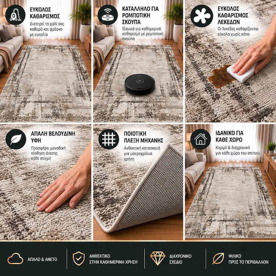 Diva Hl495a Set De Covoare Pentru Dormitor Crem Maro 3 Bucăți