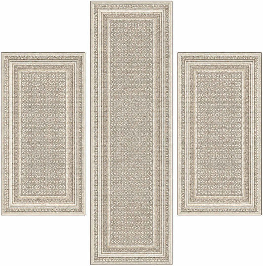 Diva Hl220a Σετ Χαλιά Κρεβατοκάμαρας Cream Beige Diva-HL220A-Cream-Beige-set 3τμχ