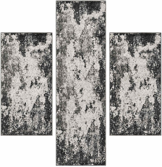 Diva Hl289a Modern Bedroom Rug Set Grey Diva-HL289A-Grey-Antrasit Set 3 Pieces
