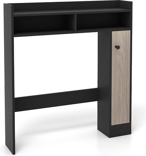 Costway Floor Bathroom Shelf Wooden Black