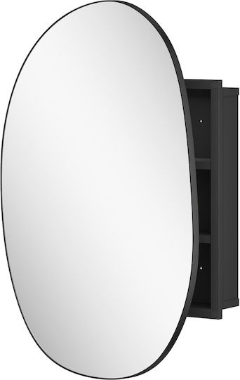 HomCom Bathroom Mirror with Shelf & Cabinet