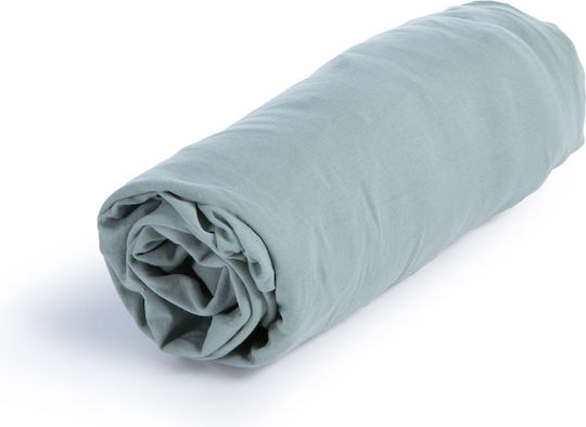 Nef-Nef Homeware Jersey Бебешки Чаршаф За Количка Фланела с ластик Сив 70x140бр