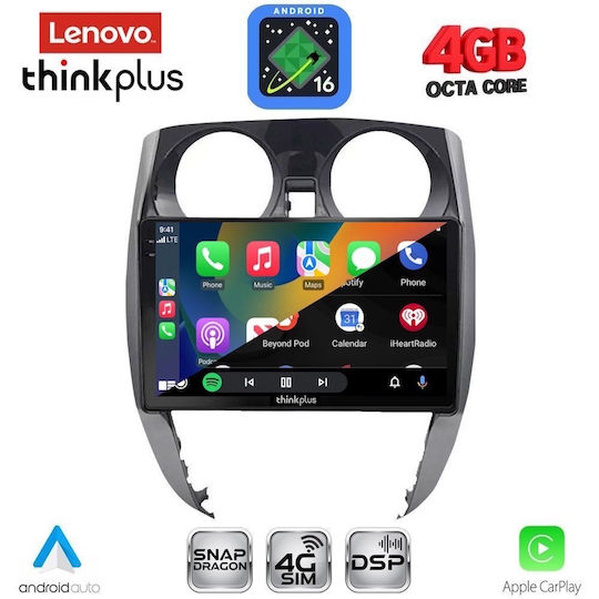 Lenovo Автомобилна Аудио Система за Nissan Note 2012-2020 (Bluetooth/USB/Вграден Wi-Fi/GPS/Apple CarPlay/Android Auto) с Touch Screen 10"