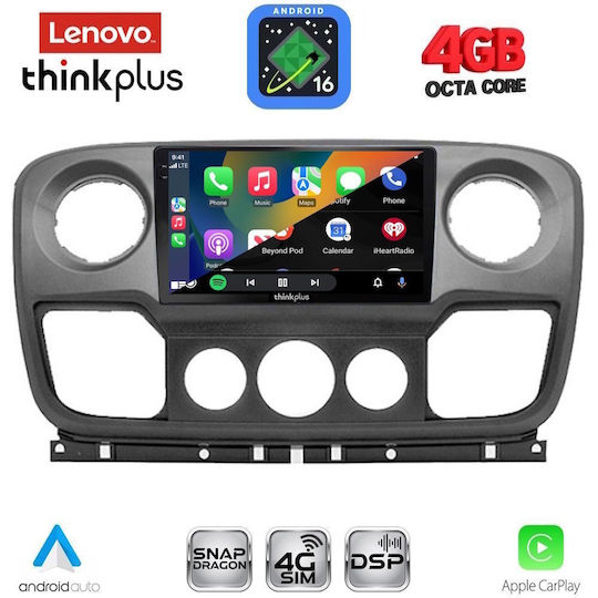 Lenovo Автомобилна Аудио Система За Opel Movano Renault Master Nissan NV400 2010-2020 Bluetooth USB WiFi GPS Apple CarPlay Android Auto С Touch Screen 10"
