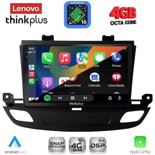Lenovo Автомобилна Аудио Система за Opel Insignia 2018-2024 (Bluetooth/USB/WiFi/GPS/Apple CarPlay/Android Auto) с Touch Screen 9"
