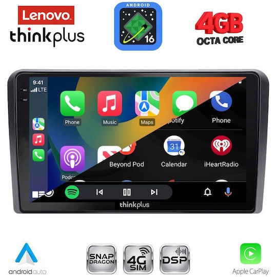 Lenovo Lenovo Auto-Audiosysteme mit 9 Zoll Touchscreen Bluetooth USB Wi-Fi GPS Apple CarPlay Android Auto