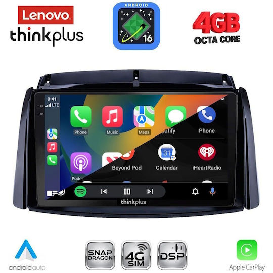 Lenovo Автомобилна Аудио Система за Renault Koleos 2006-2016 (Bluetooth/USB/Вграден Wi-Fi/GPS/Apple CarPlay/Android Auto) с Touch Screen 9"