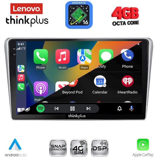 Lenovo Автомобилна Аудио Система за Toyota Avensis 2003-2009 (Bluetooth/USB/Вграден Wi-Fi/GPS/Apple CarPlay/Android Auto) с Touch Screen 9"