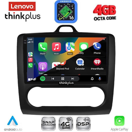 Lenovo Sistem Audio Auto Pentru Ford Focus 2005-2012 Cu Clima Bluetooth USB Wi-Fi GPS Apple CarPlay Android Auto Cu Ecran Tactil 9"