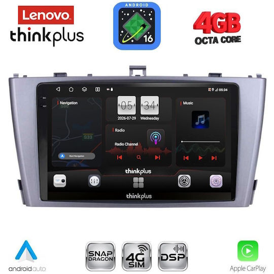 Lenovo Автомобилна Аудио Система За Toyota Avensis 2009-2015 Bluetooth USB Вграден Wi-Fi GPS Apple CarPlay Android Auto С Touch Screen 9"