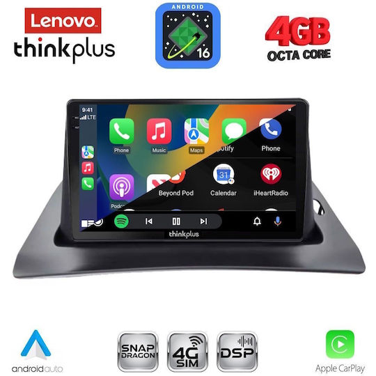 Lenovo Автомобилна Аудио Система за Renault Kangoo 2010-2021 (Bluetooth/USB/Вграден Wi-Fi/GPS/Apple CarPlay/Android Auto) с Touch Screen 9"