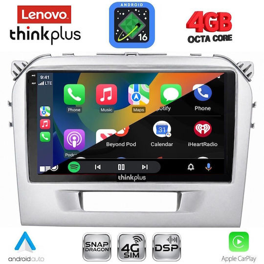Lenovo Автомобилна Аудио Система За Suzuki Vitara 2016-2022 Bluetooth USB Вграден Wi-Fi GPS Apple CarPlay Android Auto С Touch Screen 9"