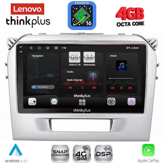 Lenovo Автомобилна Аудио Система За Suzuki Vitara 2016-2022 Bluetooth USB Вграден Wi-Fi GPS Apple CarPlay Android Auto С Touch Screen 9"