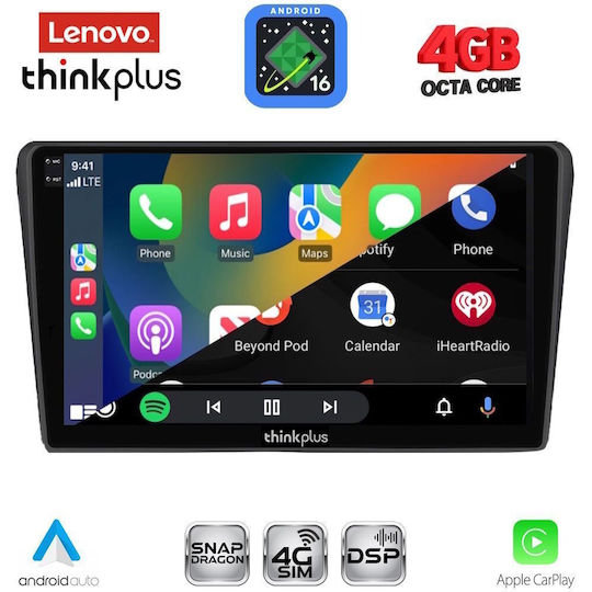 Lenovo Автомобилна Аудио Система за Toyota Avensis 2003-2009 (Bluetooth/USB/Вграден Wi-Fi/GPS/Apple CarPlay/Android Auto) с Touch Screen 9"