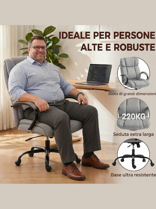 Vinsetto Scaun de Birou cu Brațe Reglabile Gri Deschis