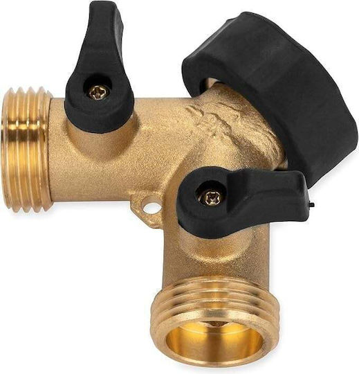 Distribuitor Conductă De Grădină Tip Y Cu 2 Ieșiri Monolit Din Oțel Bronz Robineți Ergonomici Conexiune Rapidă