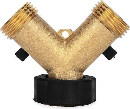 Distribuitor Conductă De Grădină Tip Y Cu 2 Ieșiri Monolit Din Oțel Bronz Robineți Ergonomici Conexiune Rapidă