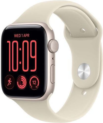 Apple Apple Watch SE 3 Aluminium 40mm Waterproof with PPG Sensor Starlight Aluminium Case with Sand Sport Band S/M