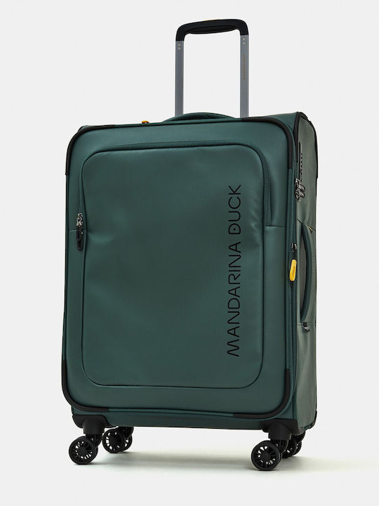 Mandarina Duck Eco Coated Medium Fabric Travel Suitcase Deep Green with 4 Wheels Height 67cm Mandarina Duck Eco Coated Medium Fabric Travel Suitcase Deep Green with 4 Wheels Height 67cm
