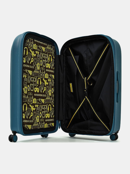 Mandarina Duck Logoduck Große Hartreisetasche Tailor Blau mit 4 Rädern Höhe 75cm
