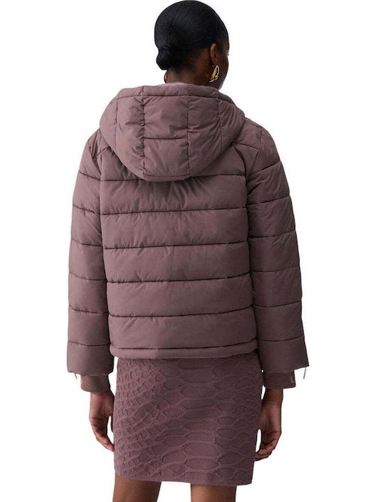 Дълго Дамско Puffer Яке за Зима Розово