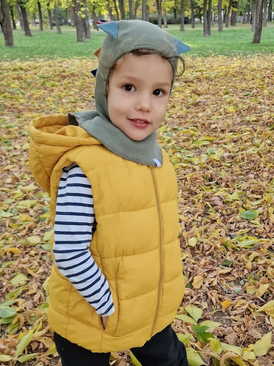 Căciulă Pentru Copii Din Țesătură Verde Kid-Prd-0005