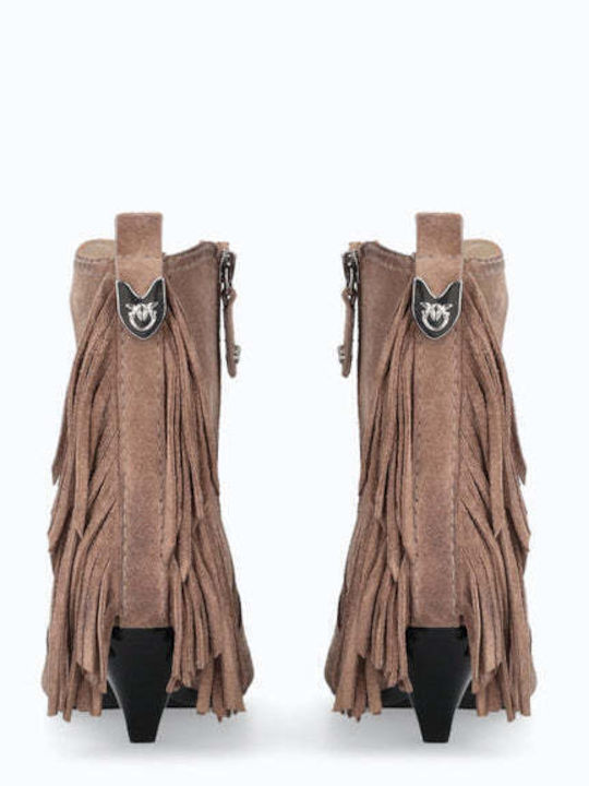 Pinko Suede Women's Ankle Boots Brown