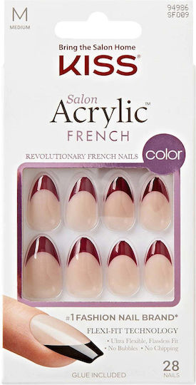 Kiss Salon Acrylic Französische Farb Falsche Nagelspitzen Νυχιών 28 Stück