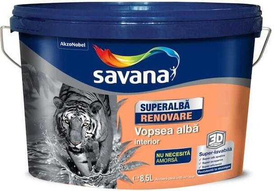 Πλαστικό Χρώμα για Εσωτερική Χρήση Super White 8.5lt