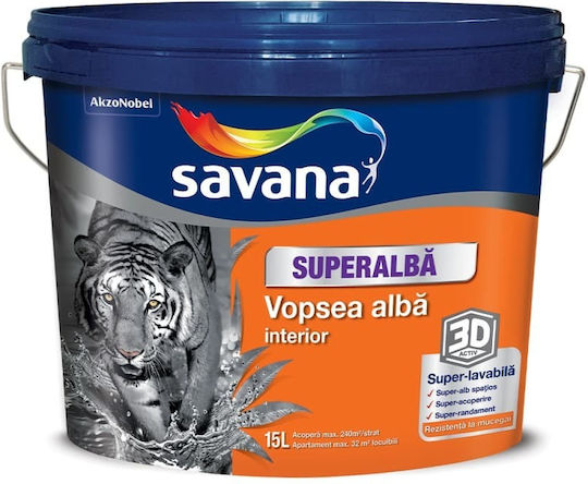 Πλαστικό Χρώμα για Εσωτερική Χρήση Intense White 15lt