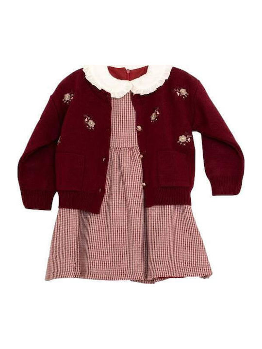Kinderkleid Gestrickt Geprüft Burgundisch