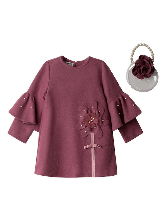Kinderkleid Gestrickt Fuchsie