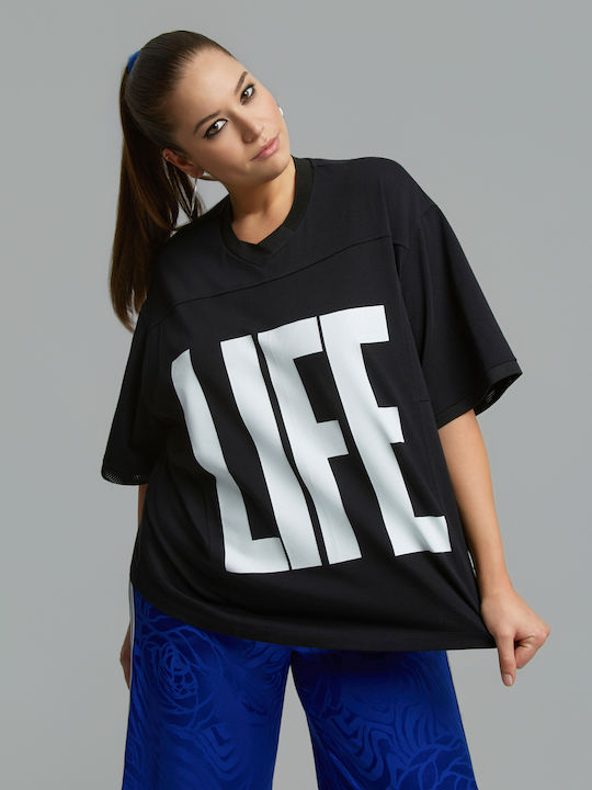 Life Tricou Sportiv Damă Negru