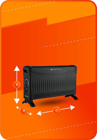 Volt Polska Floor Convector Heater 1500W 52.5x32.5cm Black
