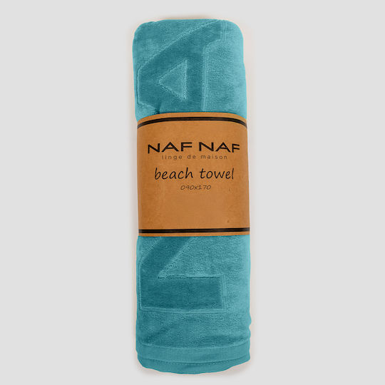 Beach Towel 90x170 Naf-naf Velour Turquoise