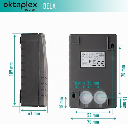 Senzor De Apus Pentru Utilizare Exterioară Oktaplex Bela Protecție Ip65 Apă Praf Comutator Automat Zi Noapte Antracit