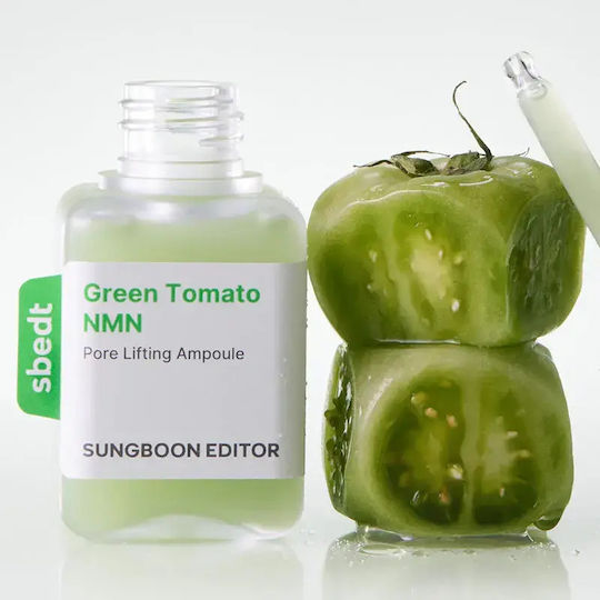 Sungboon Editor Green Tomato Pore Lifting Ampoule+ Moisturizing Ampoule Face Serum with Niacinamide & Hyaluronic Acid for Brightening & Nourishing 40ml