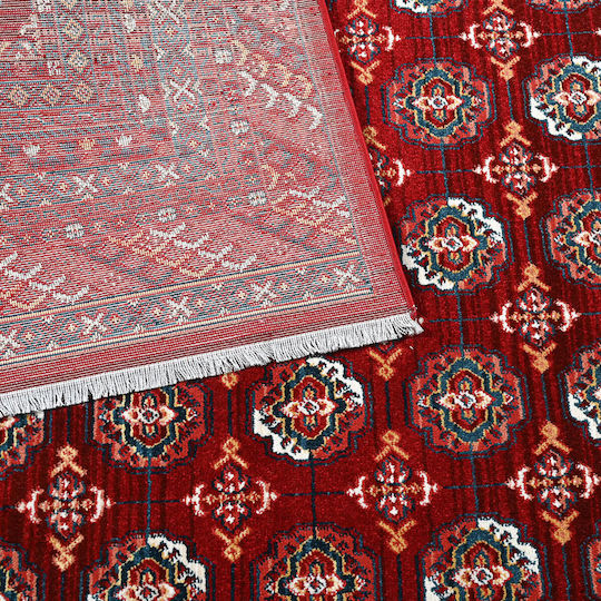 Polcarpet Kazak Oriental 865 Rug Rectangular Summer with Fringes Burgundy 140x200cm