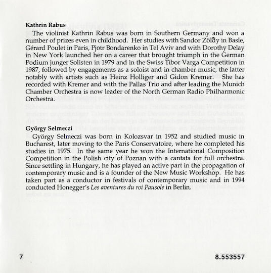 Gubaidulina* Maria Kliegel Elsbeth Moser Kathrin Rabus Camerata Transsylvanica György Selmeczi Seven Words Silenzio In Croce Cd