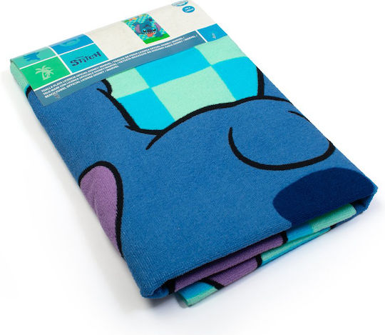 Παιδική Πετσέτα Θαλάσσης Microfiber 70x140 Dimcol Lilo & Stitch 186 Aqua-sky Blue